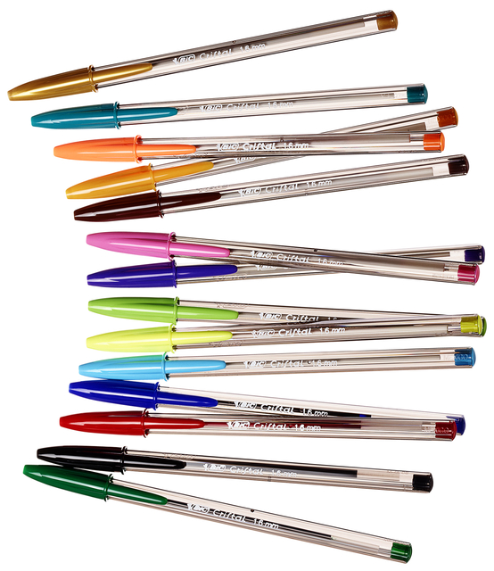 Balpen Bic Cristal large multicolour assorti 15 stuks
