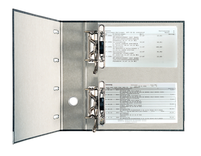Ordner Leitz 1092 giro-bank met dubbele mechaniek 75mm karton A4 zwart
