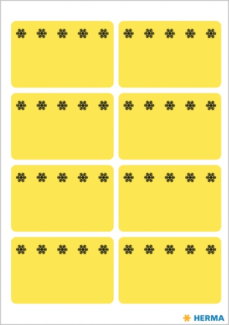 Deep-freeze labels 26x40mm lum. yellow ice crystals 48 pcs.