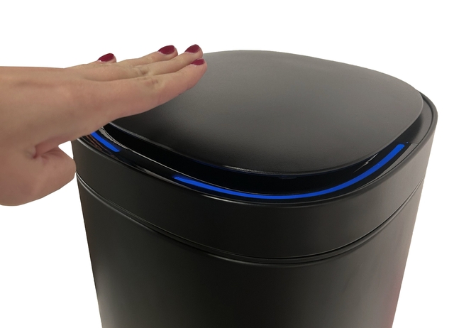Afvalbak Desq Sensor 50 liter RVS zwart