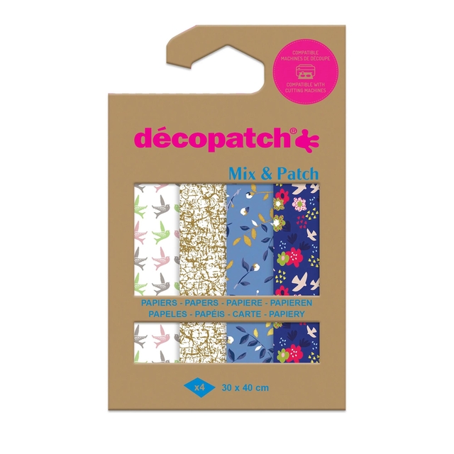 Hobbypapier Décopatch 30x40cm set à 4 vel thema Shades of Bl