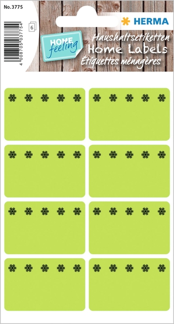 Deep-freeze labels 26x40mm lum. green ice crystals 48 pcs.