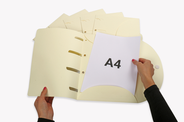 Smartfolder geperforeerde opbergmappen A4 Beige 6 stuks