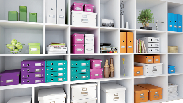 Opbergdoos Leitz Click & Store WOW middel gerecycled karton 281x200x370mm paars