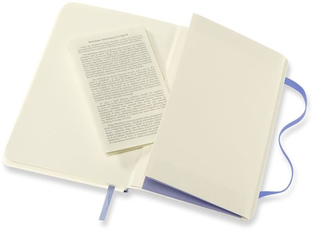Notitieboek Moleskine pocket 90x140mm blanco soft cover hydrangea blue