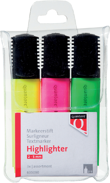 Highlighter Quantore assortment pen case in 3 colors