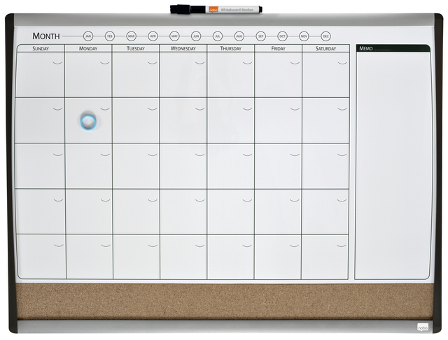 Magnetic Monthly Organiser Combi Board 585x430mm