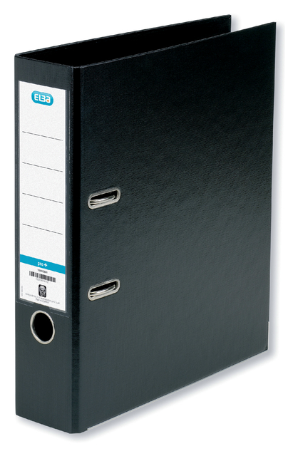 ELBA Lever Arch File Rado "smart Pro+", exchangeable spine label, A4 Spine 80 mm 2 Rings PP/PP Black