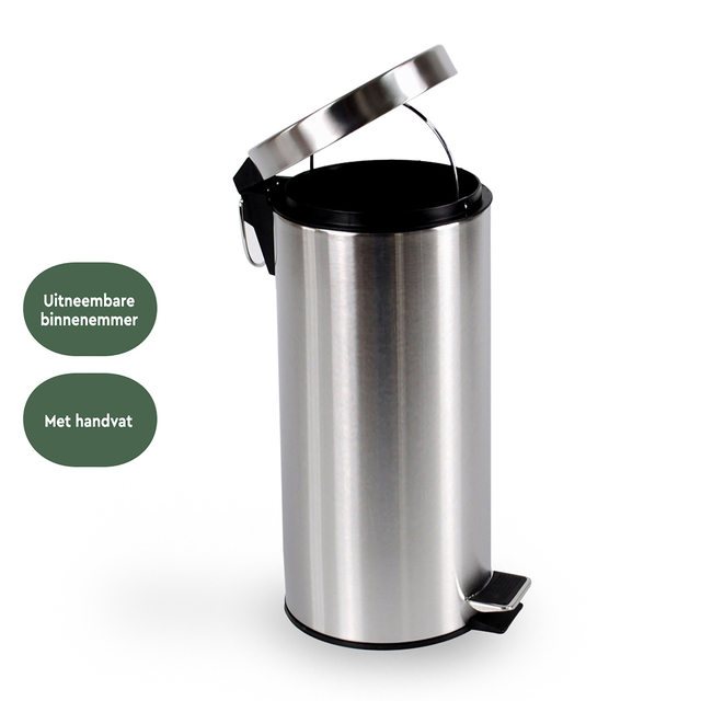Pedaalemmer BRASQ 30 liter rvs