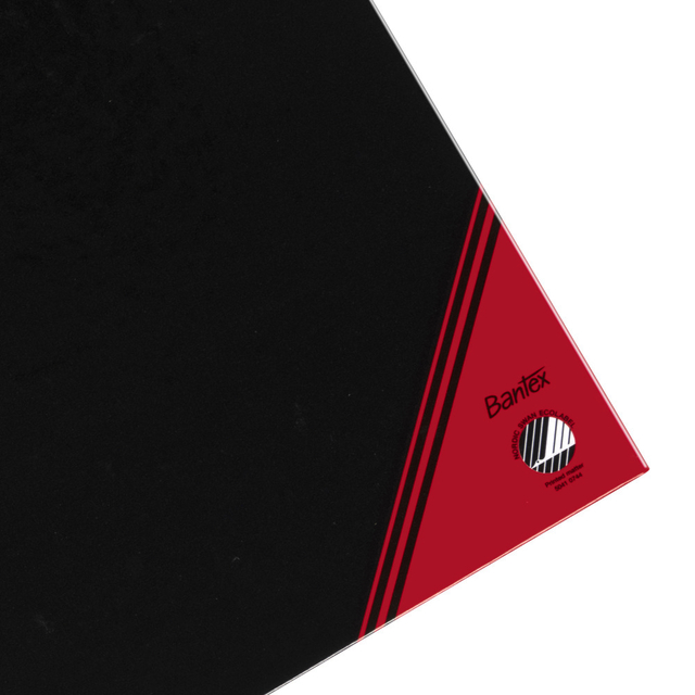 Landré A5 china hard cover exercise book, ruled, 192 pages, black/re