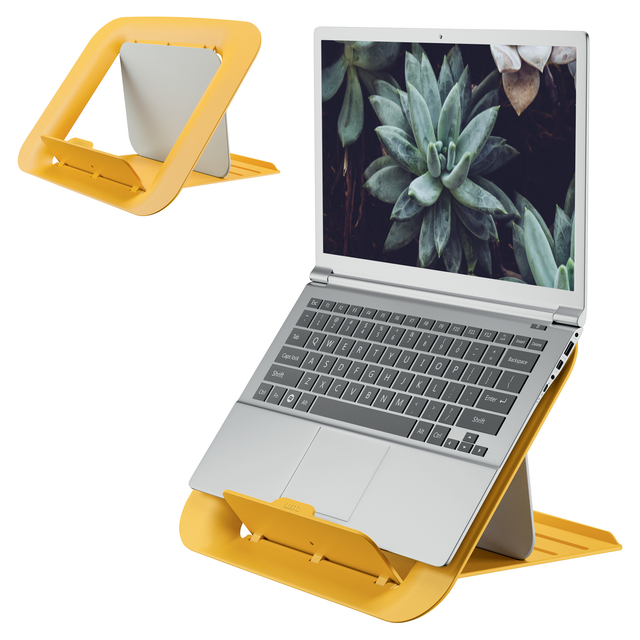 Laptopstandaard Leitz Ergo Cosy verstelbaar recyled geel