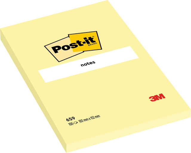 Memo pad Post-it 659 102x152mm yellow