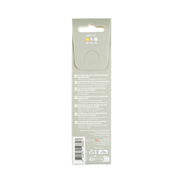 Gelschrijver Sakura Gelly Roll Special 08 klikfunctie set à 3 kleuren gou