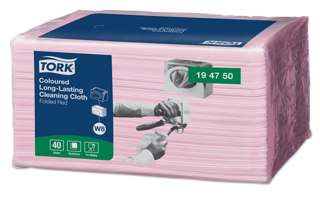Cleaning cloth Tork Long-Lasting W8 multifunctional red 194750