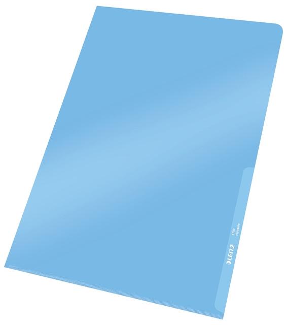 Insteekmap L-model Leitz Premium lasnaad copy safe 0.15mm PVC A4 blauw 100 stuks