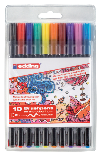 Brushpen edding 1340 assorti etui à 10 stuk