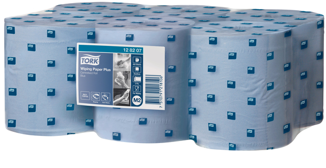 Cleaning paper Tork Wiping Plus M2 Centerfeed 2-ply 157m blue 128207