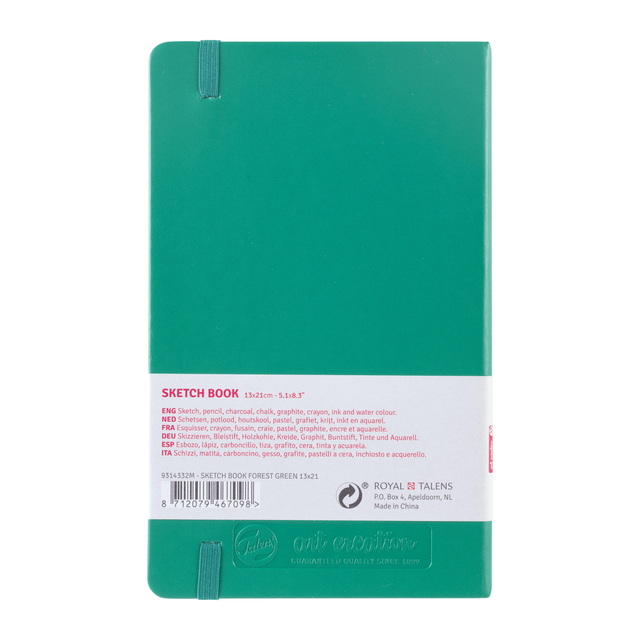Schetsboek Talens Art Creation 80 witte vellen 140gr 130x210mm woudgroen