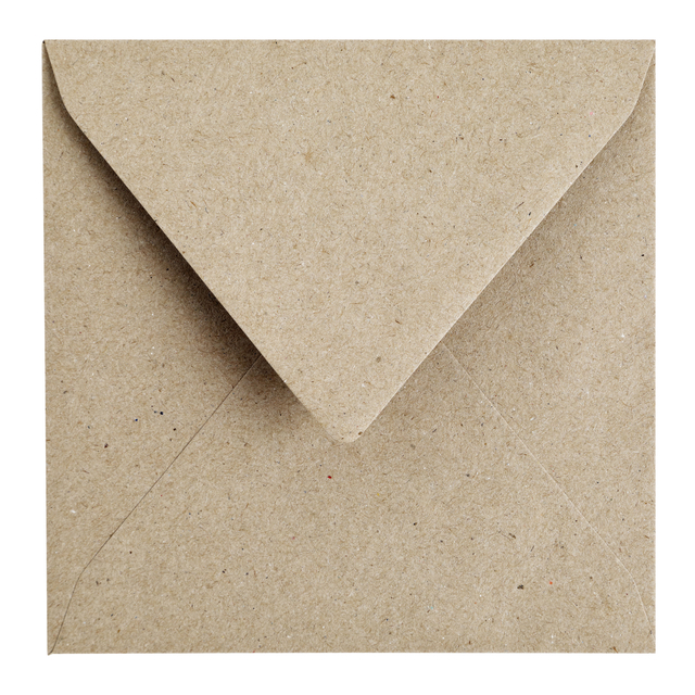Envelop Papicolor 140x140mm kraft grijs pak à 6 stuks
