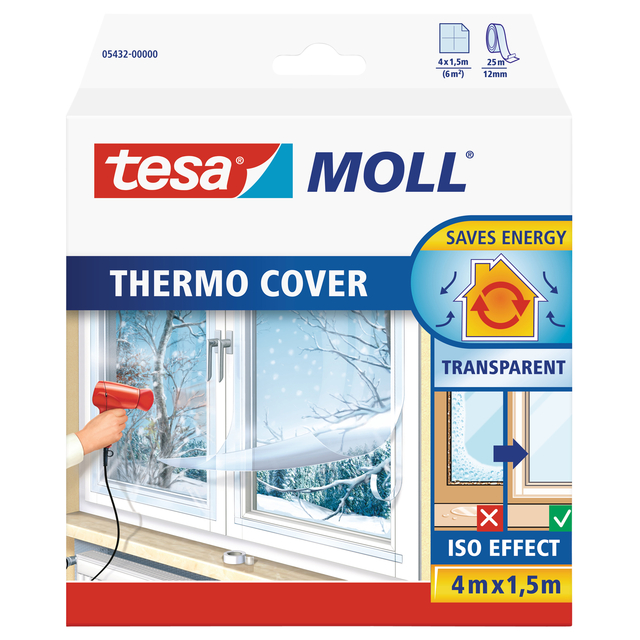 Isolatiefolie tesamoll® Thermo Cover tbv ramen 1,5x4m transparan