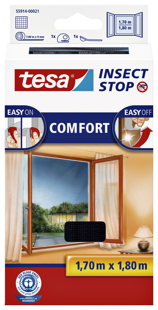 Insectenhor tesa® Insect Stop COMFORT raam 1,7x1,8m zwar