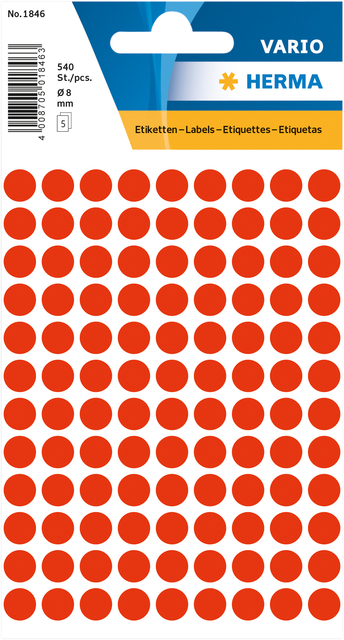 Multi-purpose labels ø 8mm luminous red 540 pcs