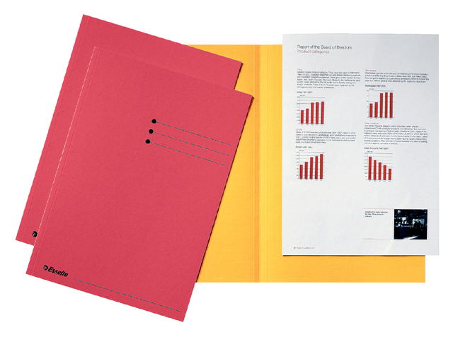 Document wallet A4 Esselte  manilla 180gr red