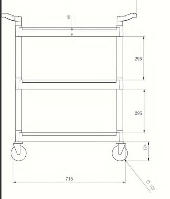 Serveerwagen Vogue polypropyleen 95x82.5 cm