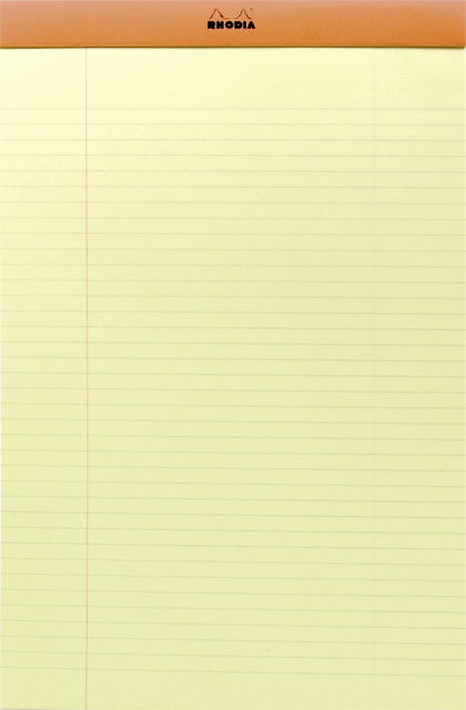 Schrijfblok Rhodia A4 lijn 80 vel 80gr geel