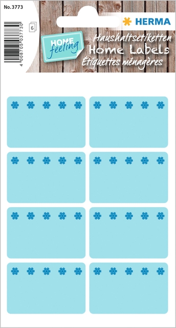 Deep-freeze labels 26x40mm blue ice crystals 48 pcs.