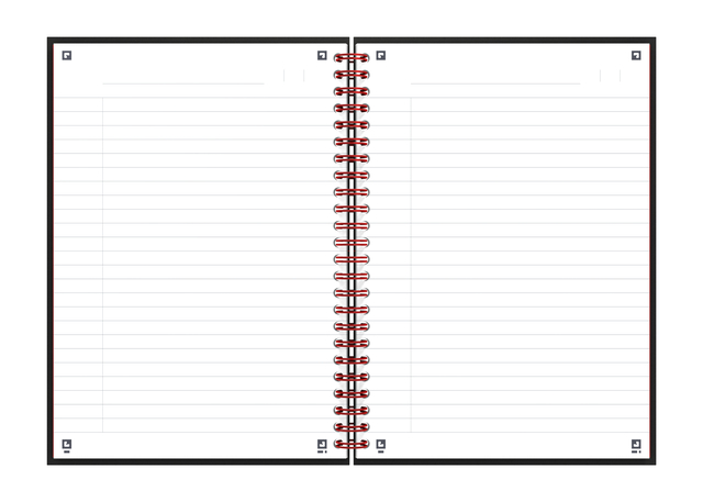 OXFORD Black n' Red A5 Hardback Twin-wire Notebook Ruled 140 Pages Black SCRIBZEE® Compatibl