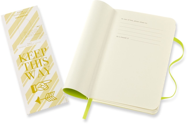 Notitieboek Moleskine pocket 90x140mm lijn soft cover lemon green