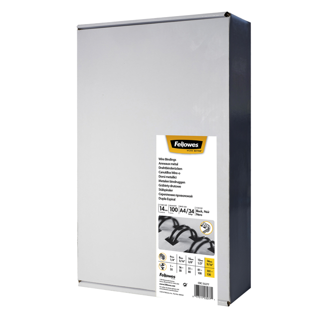 Fellowes Binding Wires Black 14mm Bx100