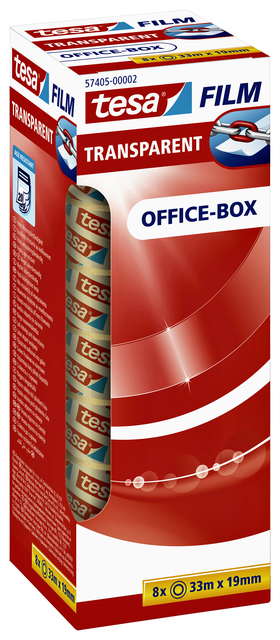 tesafilm Transparent tape, self-adhesive, 8 x 33m:19mm