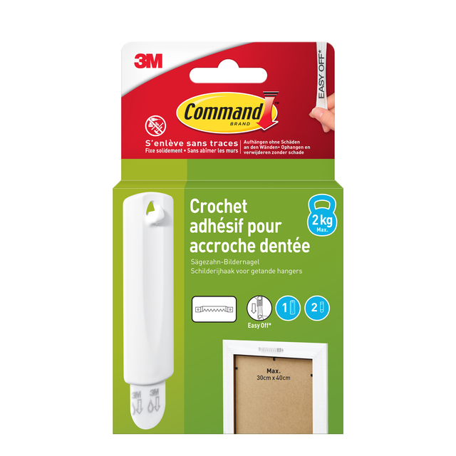Hook Command plastic for paintings incl. mounting strip