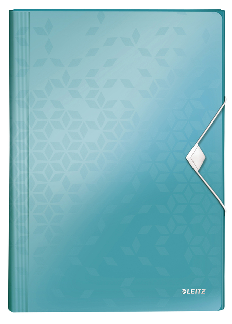 Expanding File Organizer Leitz WOW A4 6 compartments iceblue