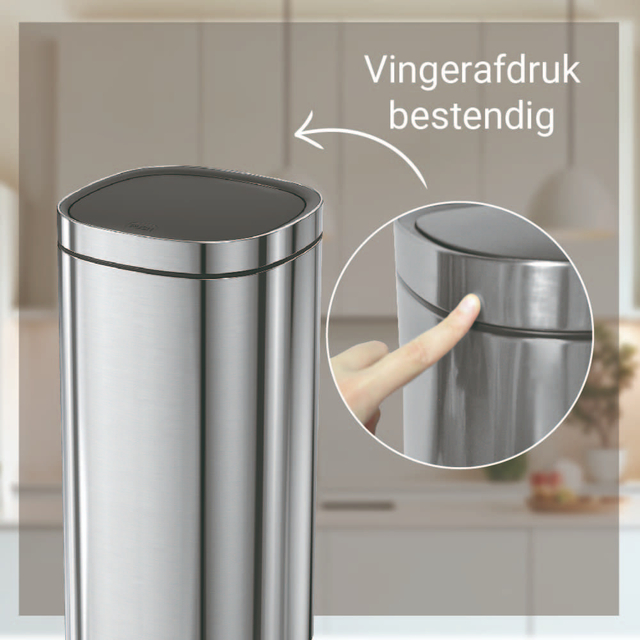 Afvalbak Desq Touch 30 liter RVS zilver