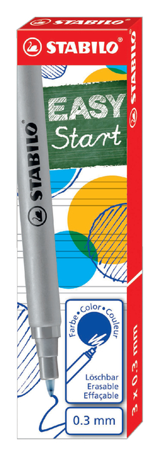 Rollerpenvulling STABILO Easyoriginal fijn blauw doosje à 3 stuk