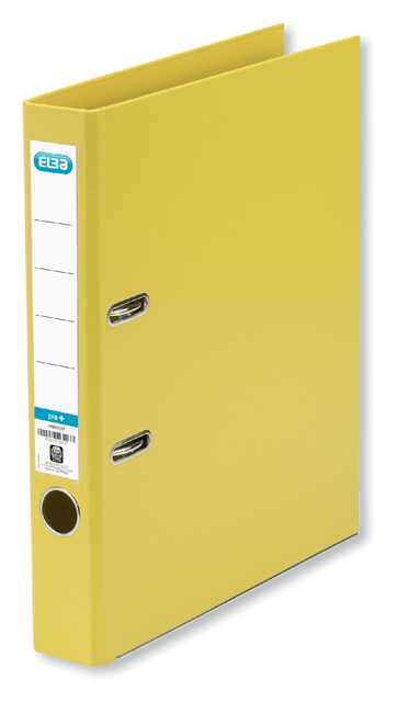 ELBA Lever Arch File Rado "smart Pro+", exchangeable spine label, A4 Spine 50 mm 2 Rings PP/PP Yellow