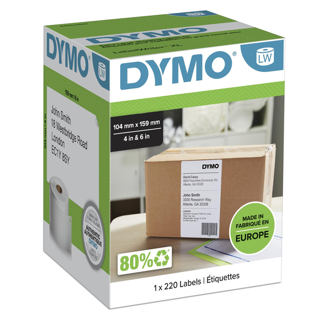 Dymo 4Xl Labels 104Mm X 159Mm S0904980