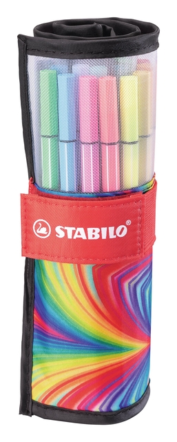 Viltstift STABILO Pen 68/25 Arty roletui medium assorti set à 25 stuk