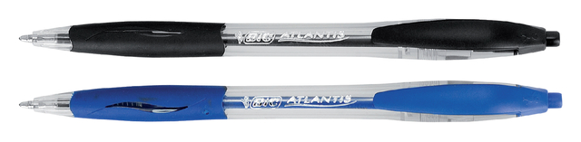Balpen Bic Atlantis classic grip clic M zwart valuepack 30+6 gratis