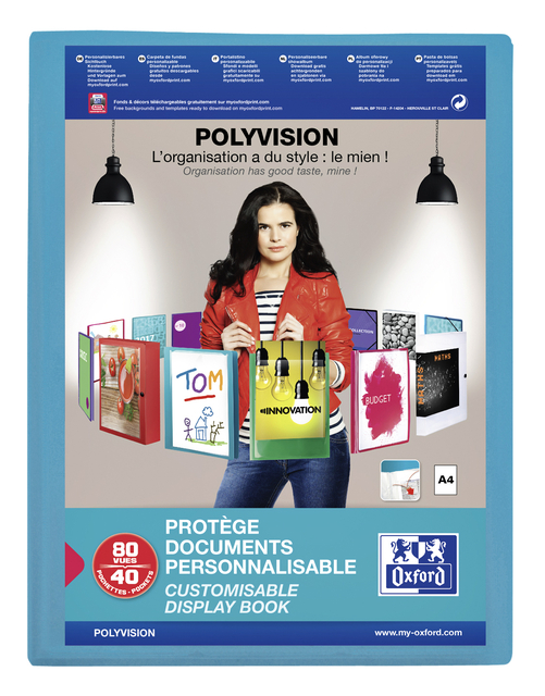 Display Book Elba Polyvision A4 40 pockets translucent Blue