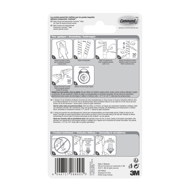Crochet Command medium oval incl. mounting strip 2 pieces