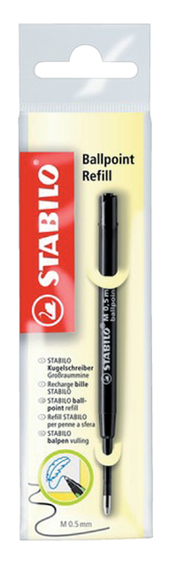 Balpenvulling STABILO standaard medium zwart  blister à 1 stu
