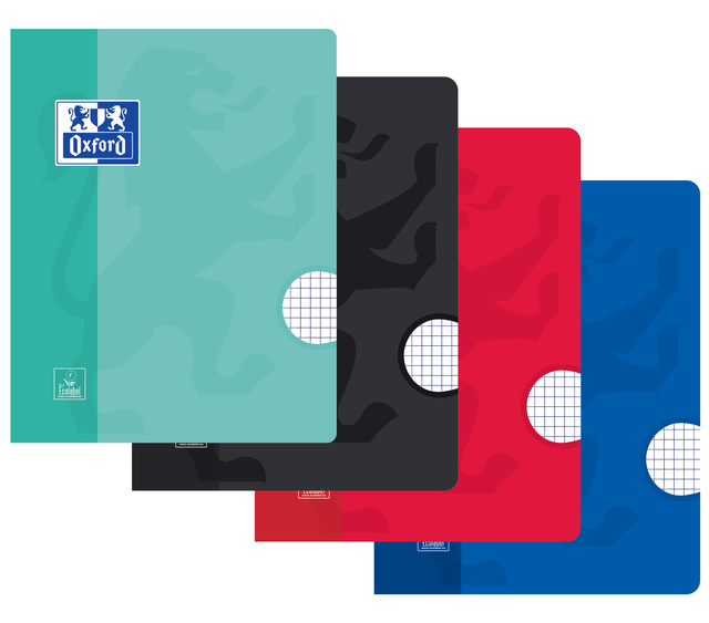 Oxford School A5 Soft Card Cover Exercise Book 5mm Squared 72 Pages Assorted