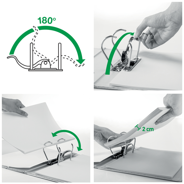 Lever arch file Leitz  80mm PP A4 gray