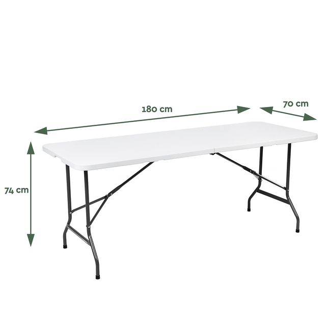 Vouwtafel BRASQ 180x70x74cm FT180 wit
