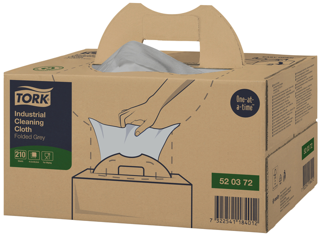 Cleaning cloth Tork Industrial W7 handy box 210 sheets gray 520372