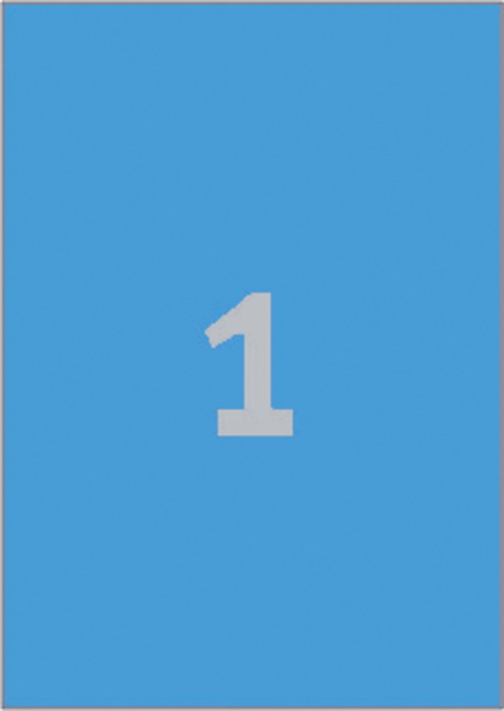 Etiket Avery 3471 210x297mm A4 blauw 100 stuks